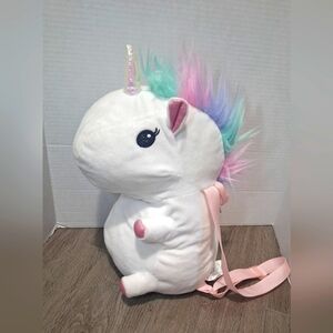 Unicorn Backpack Stuffy 16 Inches White